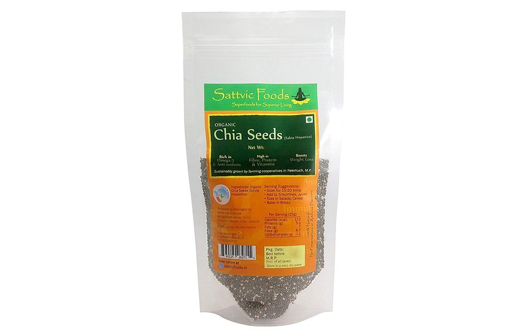 Sattvic foods Chia Seeds Salvia Hispanica    Pack  100 grams
